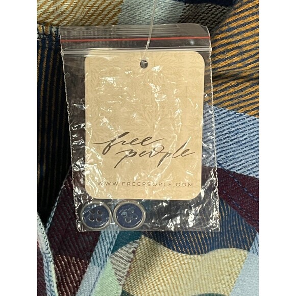 Free People We the Free So Long Summer Flannel‎ Plaid Top XS Oversized Layers - Picture 9 of 14